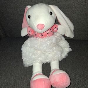 Adorable Pink and White Bunny Plush